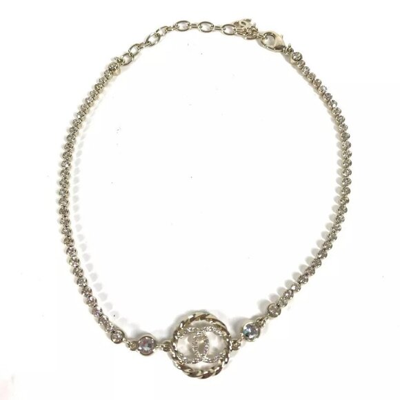 CHANEL 23B CC CC Mark Rhinestone Choker Accessories Necklace Unused - Picture 12 of 16